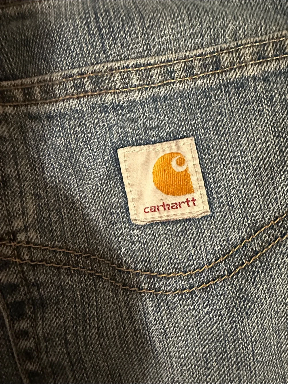 Classic Carhartt Men’s Straight-Leg Jeans in Medium Blue
